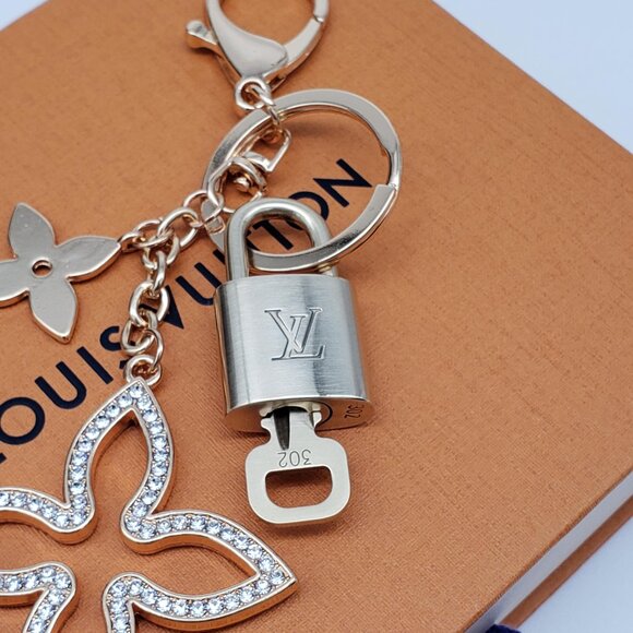 Authentic Louis Vuitton Gold Lock & Box w/ Unbranded Clover Bagcharm - Picture 7 of 9